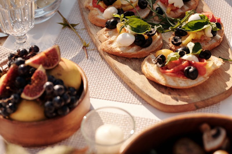 Bruschetta with tomatoes and basil